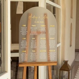 Frosted Acrylic Wedding Seating Chart, Arched wedding signs, wedding seating chart sign, Acrylic wedding sign, Custom wedding signs