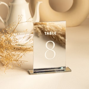 Mirror Silver Acrylic Table Numbers | Wedding Table Numbers | Wedding Table Signs | Table Numbers Wedding Decoration | Wedding Table Decor