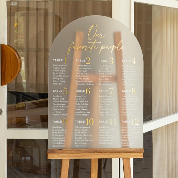 Frosted Acrylic Wedding Seating Chart, Arched wedding signs, wedding seating sign, Acrylic wedding sign, Custom wedding signs
