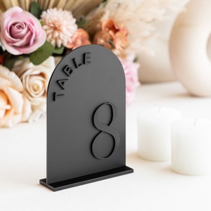 Matt Black Acrylic Table Numbers - Wedding Table Decor - Wedding Stationery - Reception Sign - Wedding Signage - Table Signs - Table Numbers
