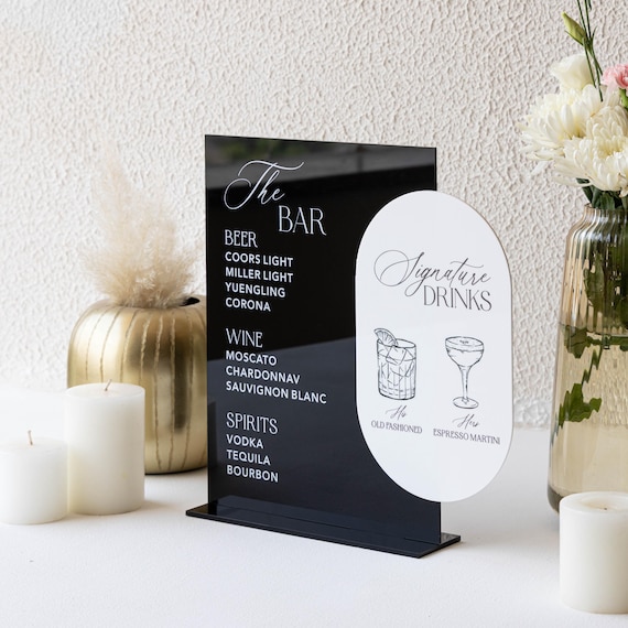 signature drink sign wedding - signature drink menu - wedding drink sign - wedding bar sign - wedding drink menu - pet signature drink sign
