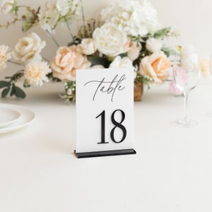 Black Acrylic Table Numbers - Frosted Acrylic Sign - Wedding Table Decor - Wedding Signage - Gold Table Numbers , White Table Numbers