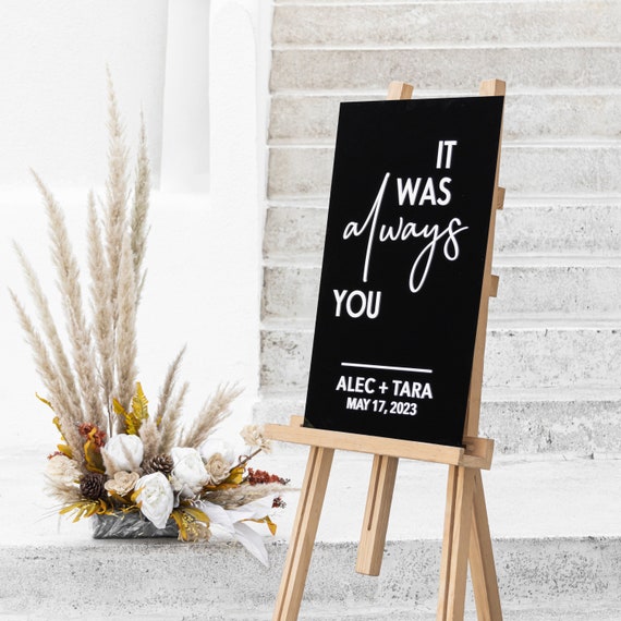 Set 2 Cartelli Acrilici Neri Per Matrimonio | Ad Arco 12,7x17,8 Cm Con Base Per Tavolo