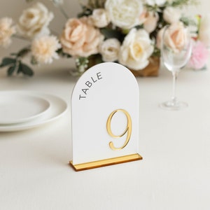 Acrylic 3D Mirror gold Table Numbers, Arch Table Numbers, Wedding Table Numbers, Wedding Signage, Black Table Numbers Wedding Decoration