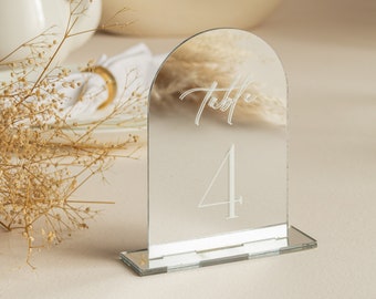 Mirror Silver Table Numbers | Arch Wedding Table Numbers | Wedding Table Signs | Table Numbers Wedding Decoration | Wedding Table Decor