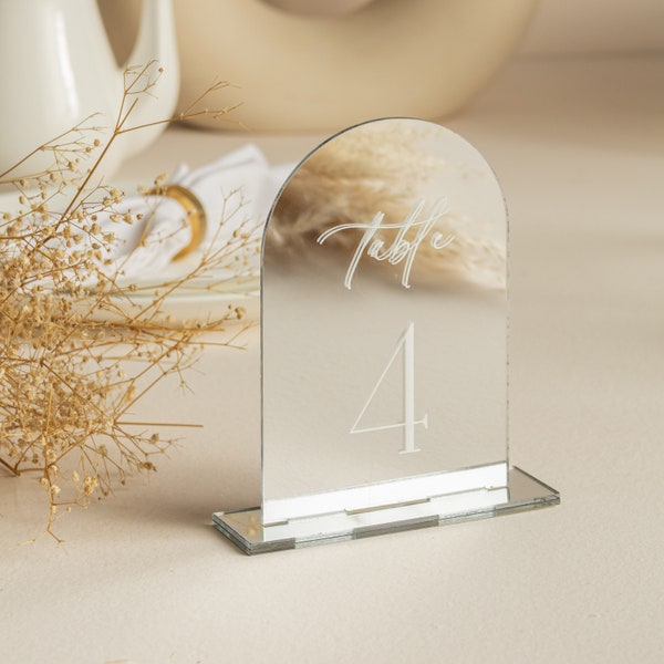 Mirror Silver Table Numbers | Arch Wedding Table Numbers | Wedding Table Signs | Table Numbers Wedding Decoration | Wedding Table Decor