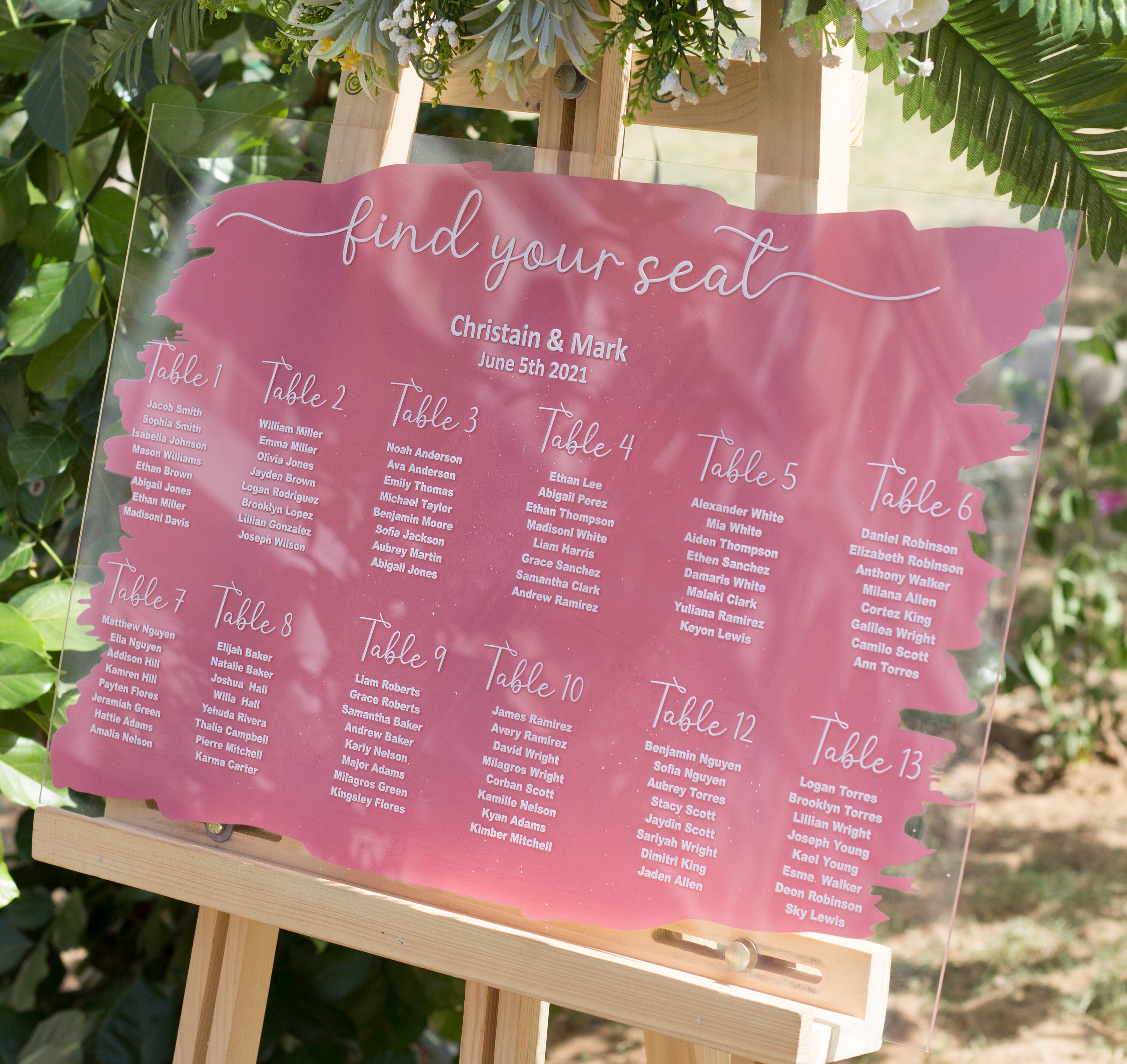 Acrylic Seating Chart Find Your Seat Sign Custom Seating Etsy UK