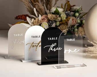 Black Acrylic Table Numbers - Frosted Acrylic Sign - Wedding Table Decor - Wedding Signage - Gold Table Numbers , White Table Numbers