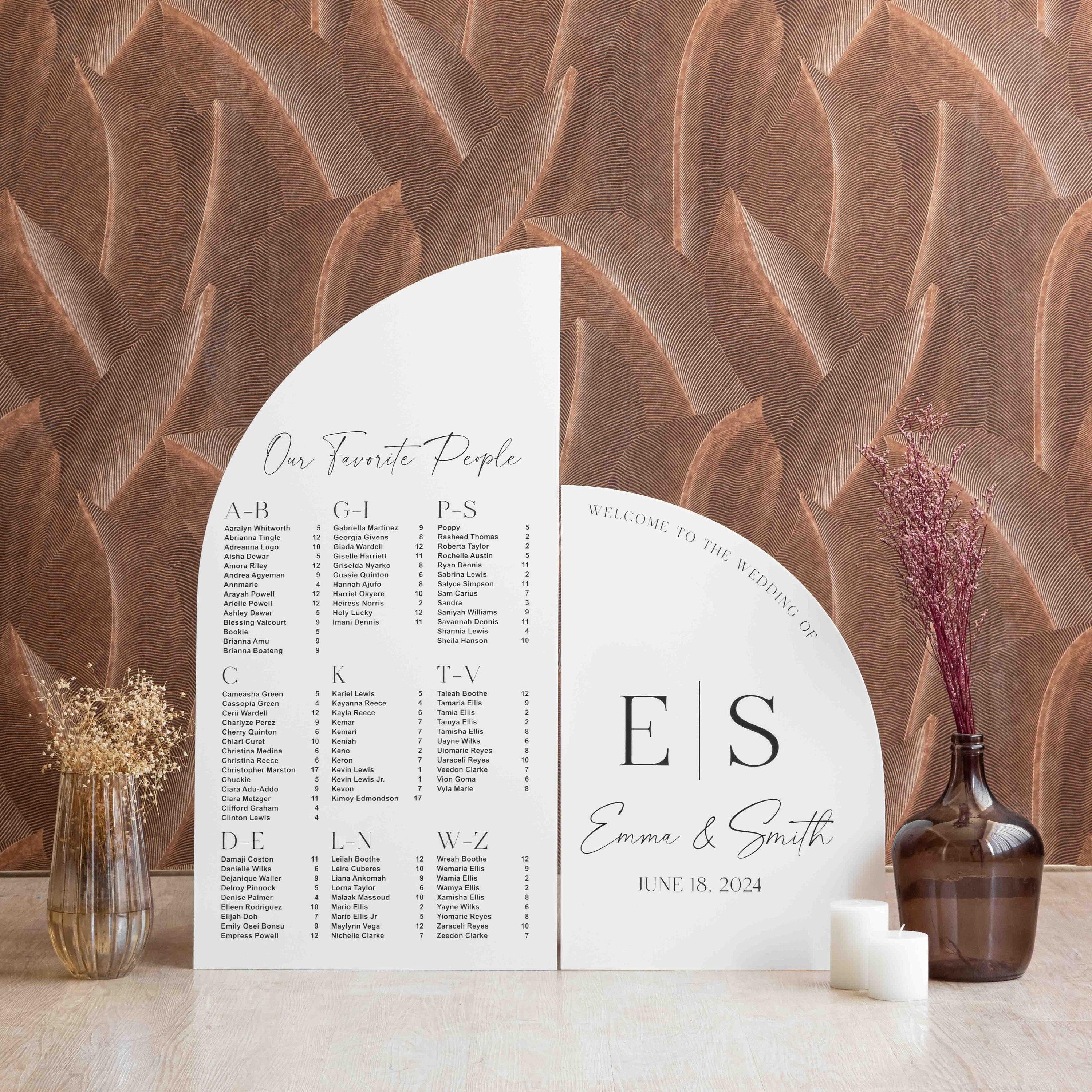 Wedding Signs Bundle - Seating Chart Sign - Wedding Welcome Sign - White Acrylic Signs - Arch Seating Chart - Seating Plan Wedding
