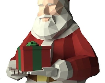 Low Poly XXL DIY Santa Claus Papercraft, Create Your Own 3D Paper Craft ...