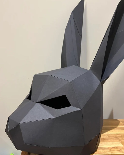 3d Rabbit Mask Pattern Rabbit Paper Craft Mask, 3D Rabbit Mask, PDF, SVG, Silhouette Studio ...