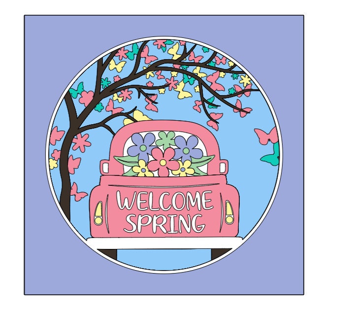 3D HELLO SPRING Svg - Shadow Box Svg - SPRING Shadow Box - for Cricut ...