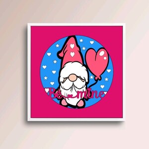 3D VALENTINE GNOME svg - shadow box svg - VALENTINE shadow box svg - for cricut - for silhouette