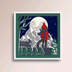3D MOON VIEW svg - shadow box svg - - 3D Christmas svg - CHRISTMAS shadow box svg - for cricut - for silhouette