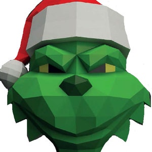 3D Christmas tree topper, 3D papercraft, low poly papercraft, 3D Christmas papercraft, 3D paper sculpture, pdf file digital template