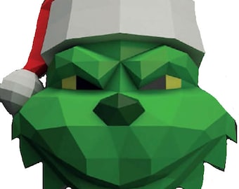3D Christmas tree topper, 3D papercraft, low poly papercraft, 3D Christmas papercraft, 3D paper sculpture, pdf file digital template