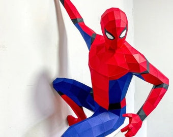 3D Spiderman, Superheld, 3D Papercraft, digitale Vorlage, Origami, Low Poly Papercraft, Papercraft Skulptur, pdf-Datei für Papercraft