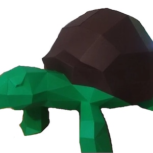 3D turtle paper craft, 3D paper craft, digital template, origami, low polygonal papercraft, papercraft sculpture, pdf, cricut, svg files