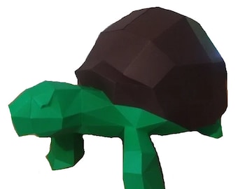 Artisanat en papier tortue 3D, artisanat en papier 3D, modèle numérique, origami, papercraft polygonal faible, sculpture papercraft, pdf, cricut, fichiers svg