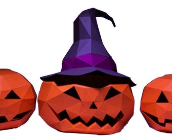 pumpkins, 3D papercraft, digital template, origami, low polygonal papercraft, papercraft sculpture, pdf, svg, cricut, silhouette files