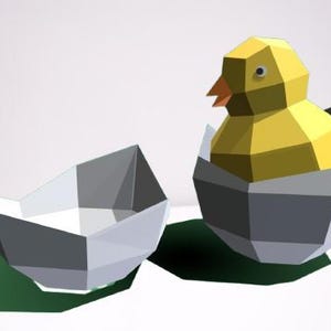 3D papercraft, hatching chick papercraft 3D DIY low poly papercraft, polygonal paper sculpture, pdf, cricut svg files