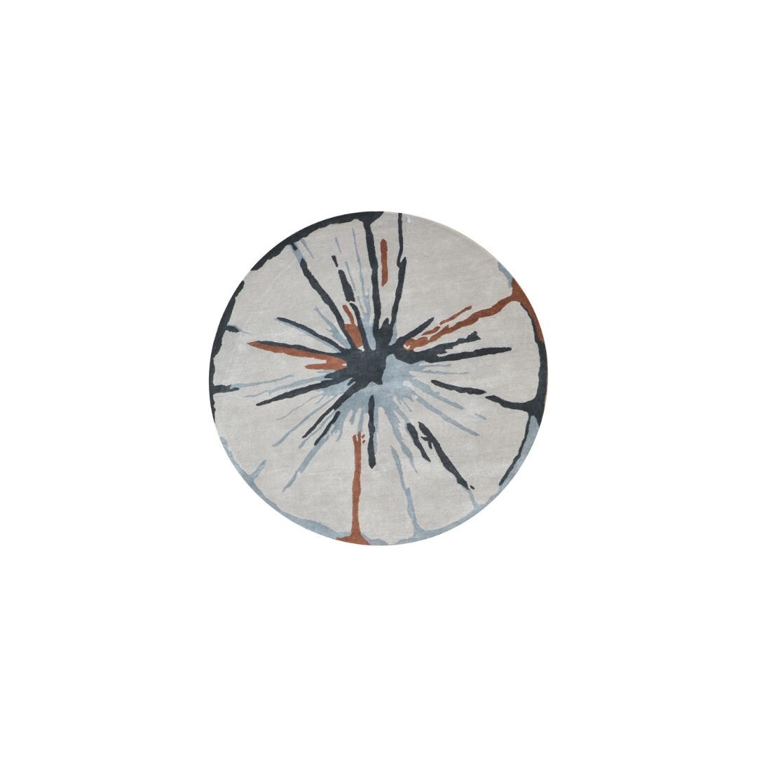 Round Large Rug Abstract Abstract Style Round Rug, Rugs for Living Room, Minimalist Geometric ...