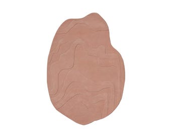 Roze terreinstructuur, 100% wollen vloerkleden, vloerkleed met onregelmatige vorm, 5 x 7 ft. Modern, woonkamertapijt I Roze vloerkleed voor woonkamer, slaapkamer