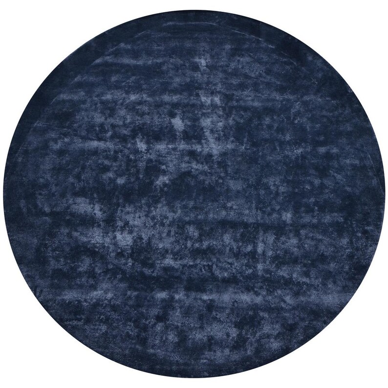 The Rugs Story - Blue Round Reflections Handmade Contemporary Rug - 5 ...