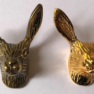 Golden/Antique brass Rabbit Cupboard Door Handles, Animal Drawer Pulls | Gold metal Cabinet Door Knobs