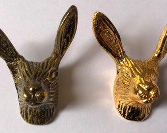 Golden/Antique brass Rabbit Cupboard Door Handles, Animal Drawer Pulls | Gold metal Cabinet Door Knobs