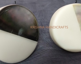 Puxador de armário feito à mão em mármore e madrepérola: maçaneta decorativa