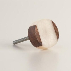White Marble / Wood Cabinet Drawer Pull Decorative Wardrobe Cupboard Door Handle // stone knobs