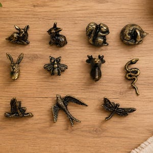 Boutons d'armoire en fonte avec animaux – poignées de tiroir rustiques