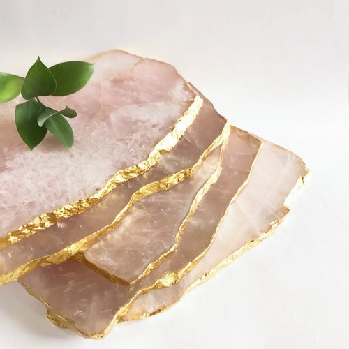 Rose Quartz Agate Platter/serving Tray. Agate Serving Platter Etsy