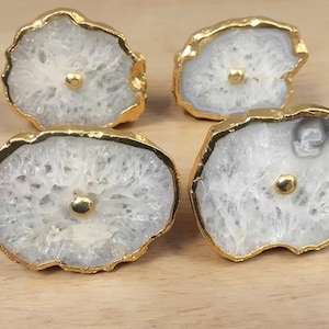 White Agate Cabinet Knob, Drawer Pull