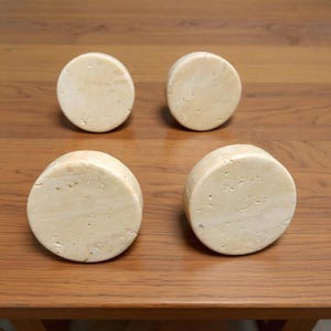 Handcrafted Natural Travertine Knob - Organic Stone Cabinet Pull for Kitchen, Bathroom Vanity, Dresser & Furniture - Beige Stone Hardware