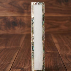 White Marble & Mother of Pearl Cabinet Handle