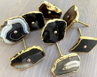 ブラック/ホワイトアゲートキャビネット引き出し取っ手装飾ワードローブ食器棚ドアハンドル