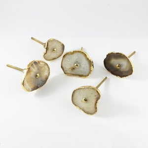 Natural Agate Cabinet Drawer Pull Decorative Wardrobe Cupboard Door Handle