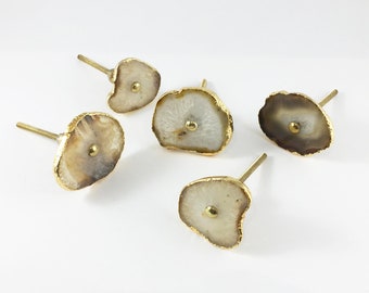 Tirador de ágata natural para cajón de armario, decorativo, para puerta de armario.