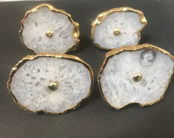 White Agate Cabinet Knob, Drawer Pull