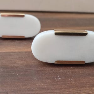 Weißer Marmor Messingknauf - Luxus-Schrankknauf, dekorativer Schubladengriff, modernes Wohndekor