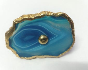Turquoise Agate Cabinet Drawer Pull Decorative Wardrobe Cupboard Door Handle