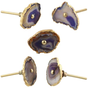 Purple Agate Cabinet Drawer Pull Decorative Wardrobe Cupboard Door Handle
