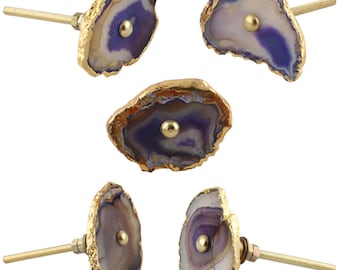 Purple Agate Cabinet Knob, Drawer Pull