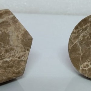 Brown Stone Cabinet Drawer Pull Decorative Wardrobe Cupboard Door Handle // stone knobs