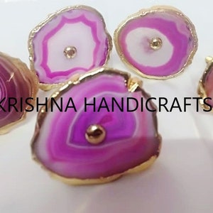 Pink Agate Cabinet Drawer Pull Decorative Wardrobe Cupboard Door Handle