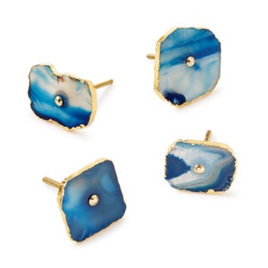 Blue Agate Cabinet Drawer Pull Decorative Wardrobe Cupboard Door Handle