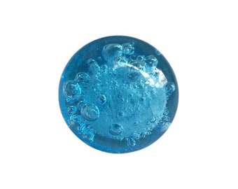 Glass Bubble Knobs for Home Kitchen Cabinet Hardware Cupboard Door Dresser Wardrobe and Drawer Pulls with Beautiful Design (Blue)