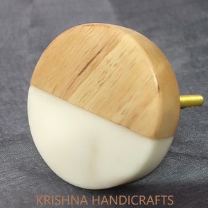 White Marble / Wood Cabinet Drawer Pull Decorative Wardrobe Cupboard Door Handle // stone knobs